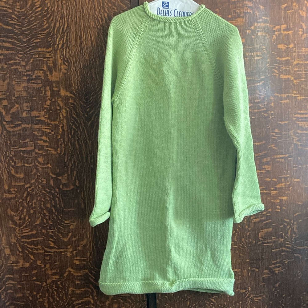 Hand knitted Green Sweater Dress